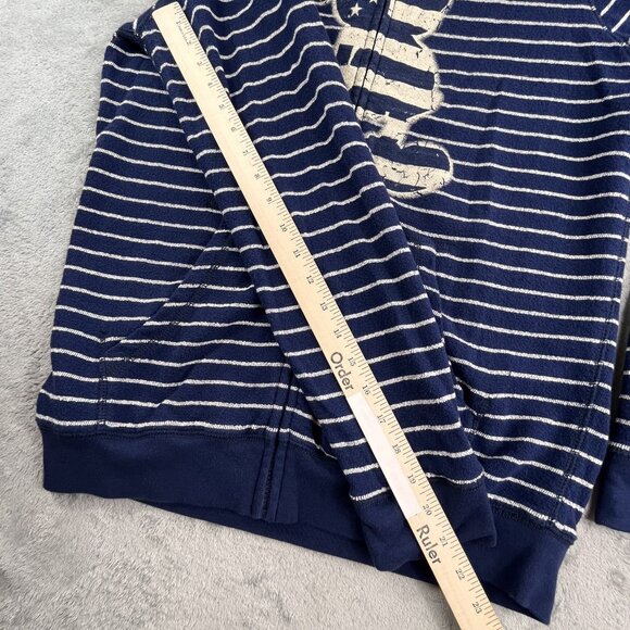 Disney Parks Hoodie Mens Medium Mickey American Flag Full Zip USA Striped Cotton - Picture 7 of 12